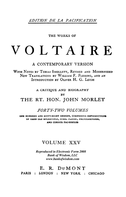 The Works of Voltaire, Vol. 25 of 42 vols + INDEX volume 43